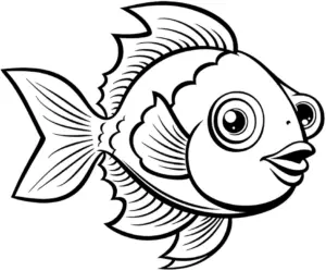 ausmalbild-fröhlicher-fisch-detailreiche-flossen