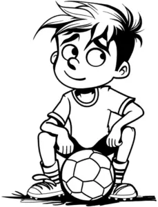 ausmalbild-froehlicher-junge-mit-fussball