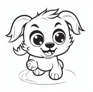 ausmalbild-froehlicher-welpe-laeuft-herum