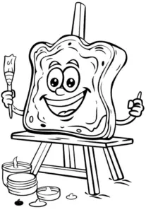 ausmalbild-fröhliches-brot-malt-und-spielt