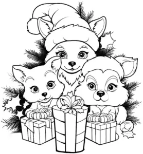 ausmalbild-fruehling-tiere-geschenke-festliche-deko