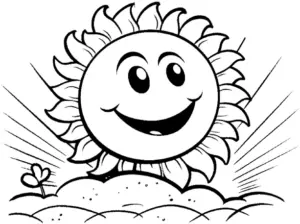 ausmalbild-fruehlings-sonne-wolken-pflanze