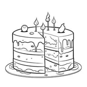 ausmalbild-geburtstagstorte-mit-kerzen-und-fruechten