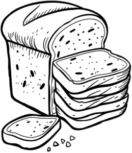 ausmalbild-geschnittenes-brot-mit-mehreren-scheiben