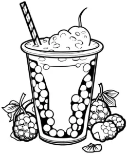 ausmalbild-getraenk-mit-blubbertee-und-fruechten