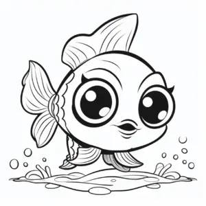 ausmalbild-grosaeugiger-fisch-mit-runden-augen-und-wasserblasen