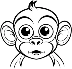 ausmalbild-grossaeugiger-affe-mit-freundlichem-gesicht