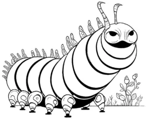ausmalbild-grosse-fantasievolle-raupe