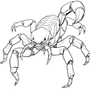 ausmalbild-grosser-skorpion-mit-detaillierten-beinen