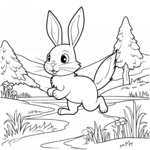 ausmalbild-hase-in-naturlandschaft