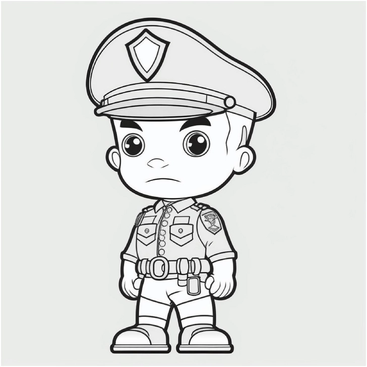 ausmalbild-junger-polizist-in-uniform