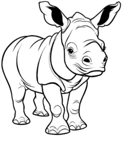 ausmalbild-junges-nashorn-mit-klaren-konturen