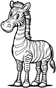 ausmalbild-junges-zebra-mit-streifen
