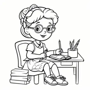 ausmalbild-kind-am-schreibtisch-mit-stiften-und-buechern