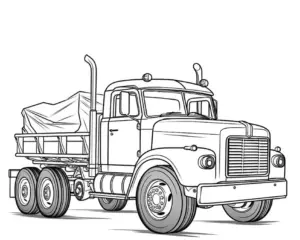 ausmalbild-klassischer-pritschenwagen-mit-plane