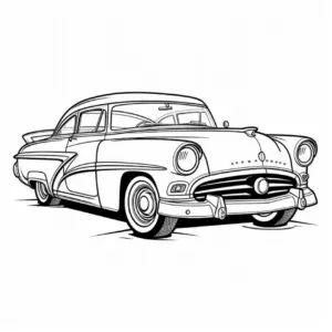 ausmalbild-klassisches-auto-mit-gefaerbten-linien