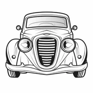 ausmalbild-klassisches-auto-mit-kuehlergrill