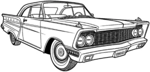 ausmalbild-klassisches-auto-mit-markanten-details
