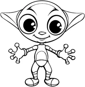 ausmalbild-kleines-alien-mit-grossen-augen
