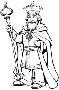 ausmalbild-koenig-mit-zepter-und-kronen