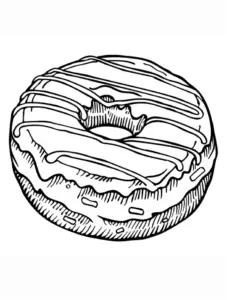 ausmalbild-koestlicher-donut-mit-zuckerglasur