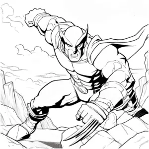 ausmalbild-kraftvoller-superheld-mit-krallen