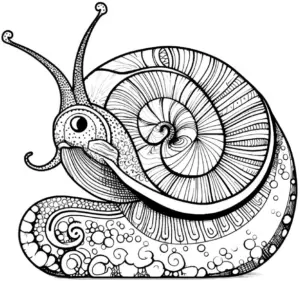 ausmalbild-kreative-schnecke-mit-spiralgehaeuse