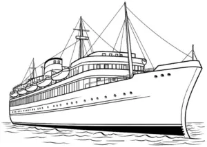ausmalbild-kreuzfahrtschiff-auf-dem-wasser