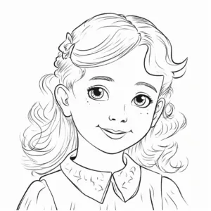 ausmalbild-laechelndes-maedchen-mit-lockigem-haar