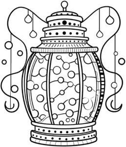 ausmalbild-laterne-mit-glitzernden-elementen