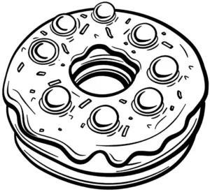 ausmalbild-leckerer-donut-mit-buntem-zuckerguss