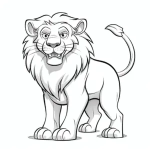 ausmalbild-loewe-mit-starkem-ausdruck