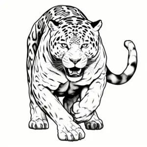 ausmalbild-maechtiger-jaguar-in-bewegung