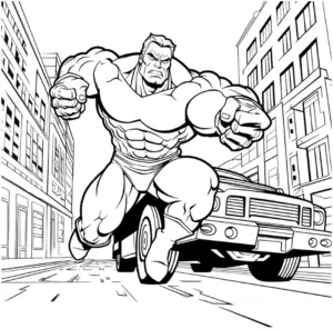 ausmalbild-maechtiger-superheld-in-stadtlandschaft