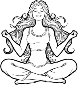 ausmalbild-meditative-frau-mit-fliessenden-haaren
