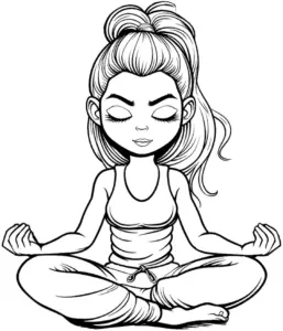 ausmalbild-meditierende-frau-in-entspannter-haltung