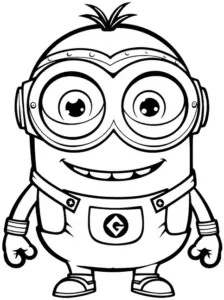 ausmalbild-minion-mit-grossen-brillen-und-breitem-laecheln