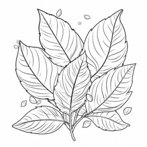ausmalbild-mit-blaettern-in-anordnung