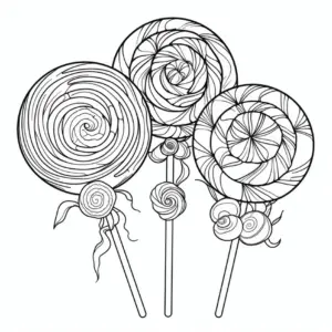 ausmalbild-mit-drei-lutschern-in-verschiedenen-mustern