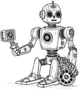 ausmalbild-mit-einem-roboter-in-sitzender-position