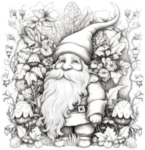 ausmalbild-mit-einem-zwerg-in-der-natur