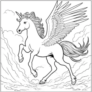 ausmalbild-mit-einhorn-und-fluegeln-in-den-wolken