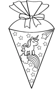 ausmalbild-mit-einhorn-und-schultuete