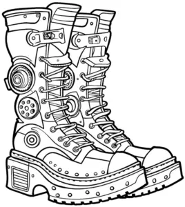 ausmalbild-mit-einzigartigen-stiefeln-und-kreativen-details