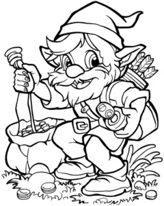 ausmalbild-mit-froehlichem-zwerg-und-schatz