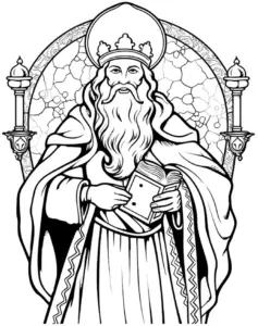 ausmalbild-mit-heiligenschein-und-buch