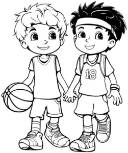 ausmalbild-mit-jungen-und-basketball