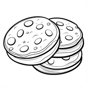 ausmalbild-mit-keksen-im-stapel