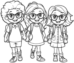 ausmalbild-mit-kindern-und-rucksaecken