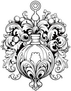 ausmalbild-mit-kunstvoller-flasche-und-floralen-mustern